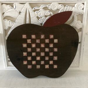 Handcrafted Apple Checkerboard w/ brown & white checkers!